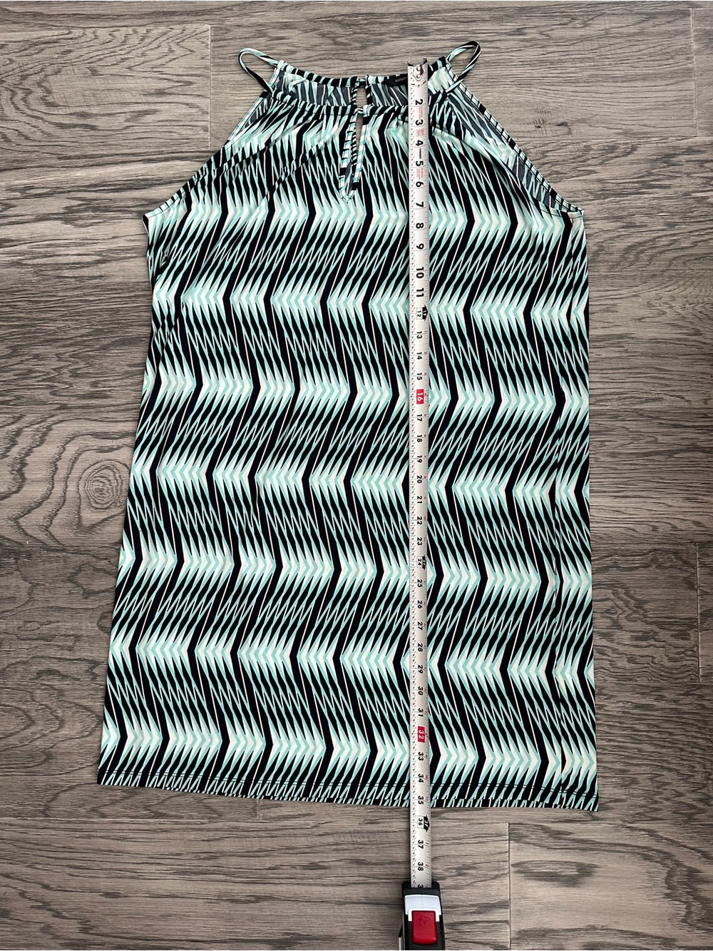 Banana Republic Mint & Black Geometric Midi Dress